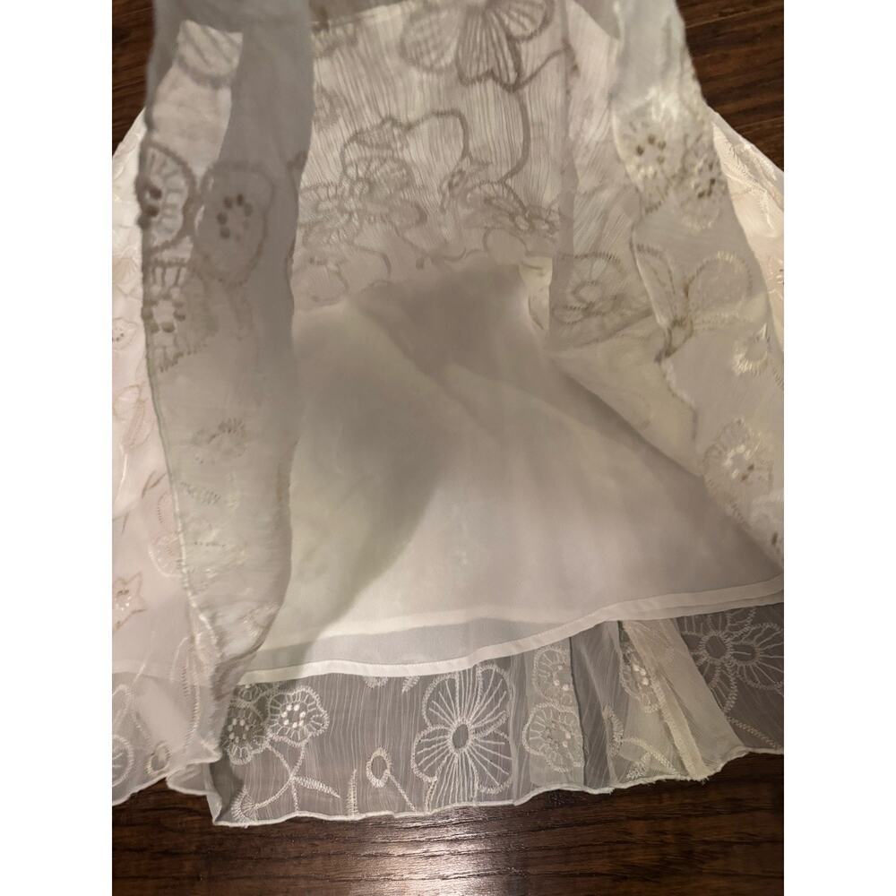Multiples Womens White Skirt Lace Boho Lined A Line Floral Sz:8 - Picture 7 of 7